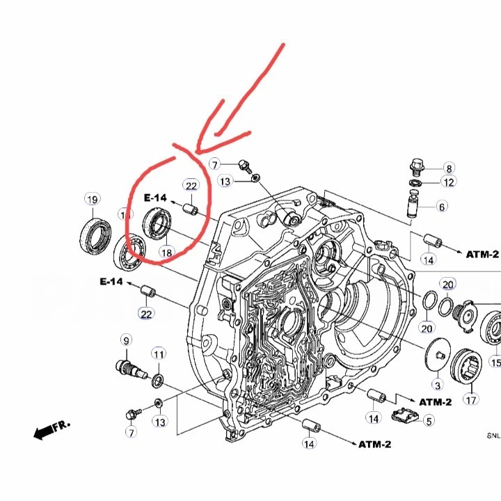 Left Axle Output Shaft Seal Assy Fit For Honda Civic 2016-2017 91205-P0X-005 OEM - Image 3 of 4