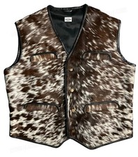 Men's Genuine Cowhide Skin Natural Real Hair On Cowhide Leather Vest New Arrival