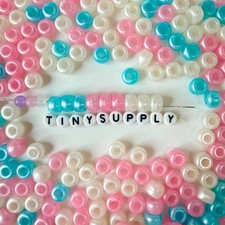9MM Pink Blue Princess Themed Pony Beads