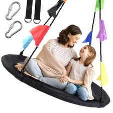 40 Inch Saucer Swing for Kids, Outdoor Tree Swing with Straps for Backyard ...