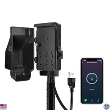 WiFi Smart Yard Stake Plug, 6 Outlets, Voice Control, Waterproof, Timer, 15A