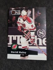 1991-92 Pro Set French David Maley New Jersey Devils #421 Hockey Card