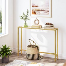 Console Table Tempered Glass Table Hallway Table Entryway Table 100 x 22 x 80 cm