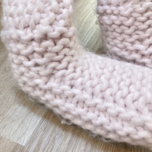 Anthropologie LEMON knit ankle bootie slipper fleece sherpa lined pink size 5/6 - Picture 3 of 9