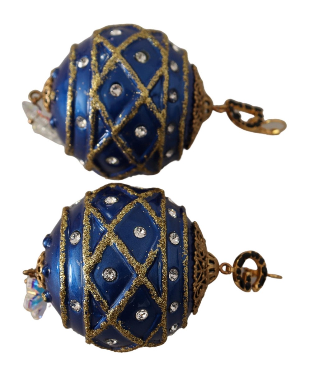 Boucles D'oreilles Dolce & Gabbana - Laiton Or Rose Avec Cristal, Thème Arc Et Flocons De Noël