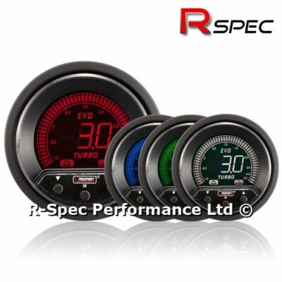 Prosport 52mm Premium Evo Peak / Adjustable Warning LCD Turbo Boost Gauge - BAR 