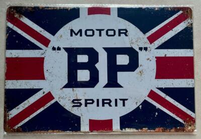 MOTOR ''BP'' SPIRIT BLECHSCHILD KNEIPE MANN HÖHLE GARAGE WERKSTATT AUTO 20x30