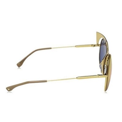 Fendi FF0177/S001YELLOW GOLD Cat-Eye Mirrored Sunglasses For  display picture 2