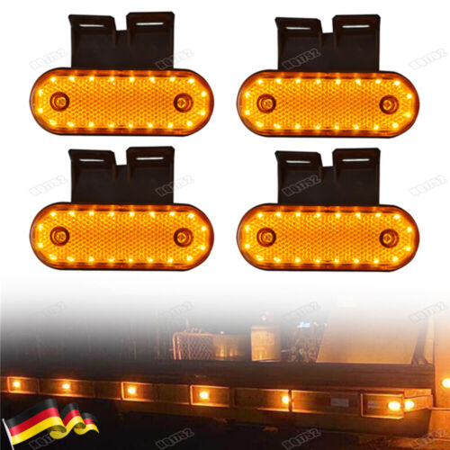 4Stk Gelb LED Seitenmarkierungsleuchten 12V-24V Begrenzungsleuchte Anhänger LKW - Bild 1 von 9