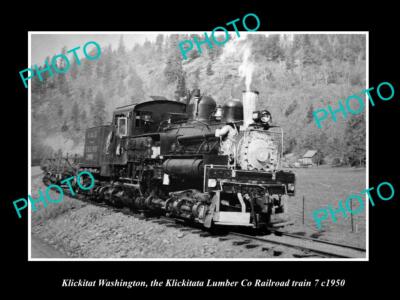 8x6 HISTORIC PHOTO KLICKITAT WASHINGTON THE LUMBER Co RAILWAY TRAIN c1950