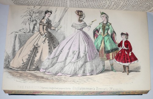 1862 Englishwoman's Domestic Magazine 12 Colour Illustrations Dress Fashion - Picture 19 of 24