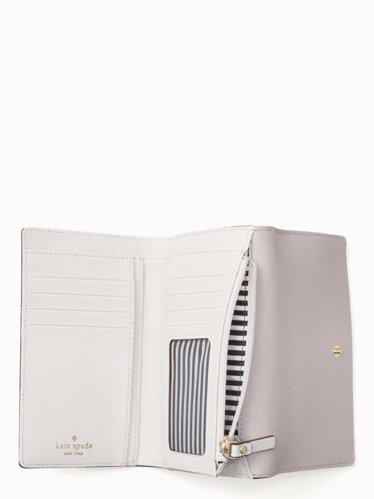 Brand New KATE SPADE Cameron Street Kieran Grey Blush Leather Wallet, MSRP  $158 | eBay