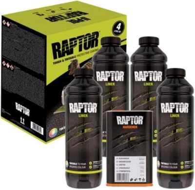 U-POL UPol Raptor Truck Tough Bed Liner Paint Tintable 4L Litre Kit