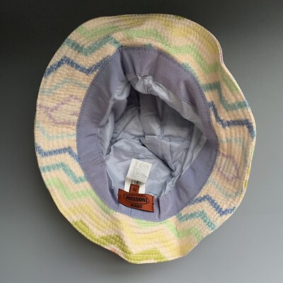 Missoni Mare Pastel Zig-Zag Woven Bucket Hat WOMENS Medium Celebrity Rare Italy Missoni Mare Pastel Woven Zig-Zag Bucket Hat Medium Womens  main image 4