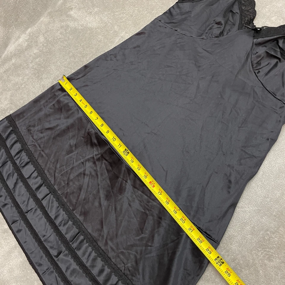 DE COLECCIÓN VESTIDO CAMISÓN NYLON PELLIZCO PLISADO CHANTILLY ANCHO ENCAJE VOLANTES SLIP COMPLETO 40 Foto 4 de 4