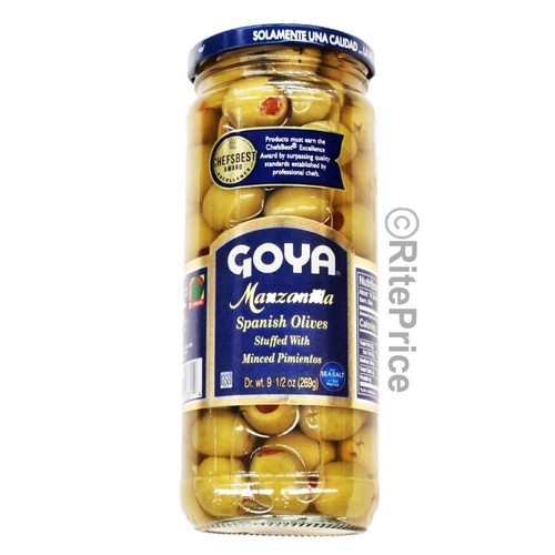 Goya Manzanilla Spanish Olives (3 Pack) Stuffed with Minced Pimientos 9.5Oz.-New - Picture 3 of 6