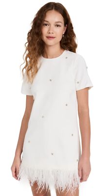 LIKELY Women's Jeweled Marullo Dress, White, 4