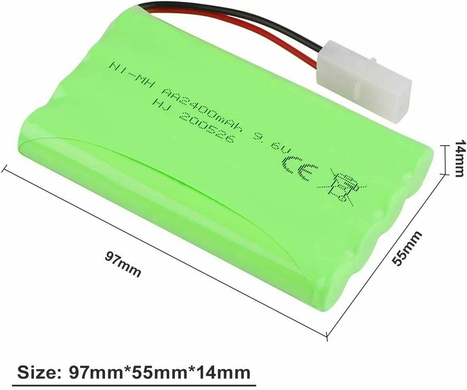 2400mAh 9.6V AA NiMH RC Battery Pack with KET 2P Connector for RC Car Truck Boat - Image 4 of 4