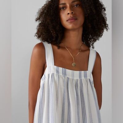 NWT!! Club Monaco - City To Beach Top - Blue/White - Size X-Small | eBay