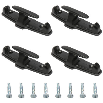 4pcs Chrome T-Hook Tie Down Rope Kit Anchor Point Boat Truck Trailer Set Pair.