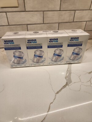 4pc Golden Icepure RWF0600A Refrigerator Water Filter Kenmore GE MWF GWF 469991