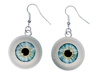 Augen Ohrringe Cabochon Miniblings Halloween Augapfel blau Spooky Gruselig Horro - Bild 1 von 4