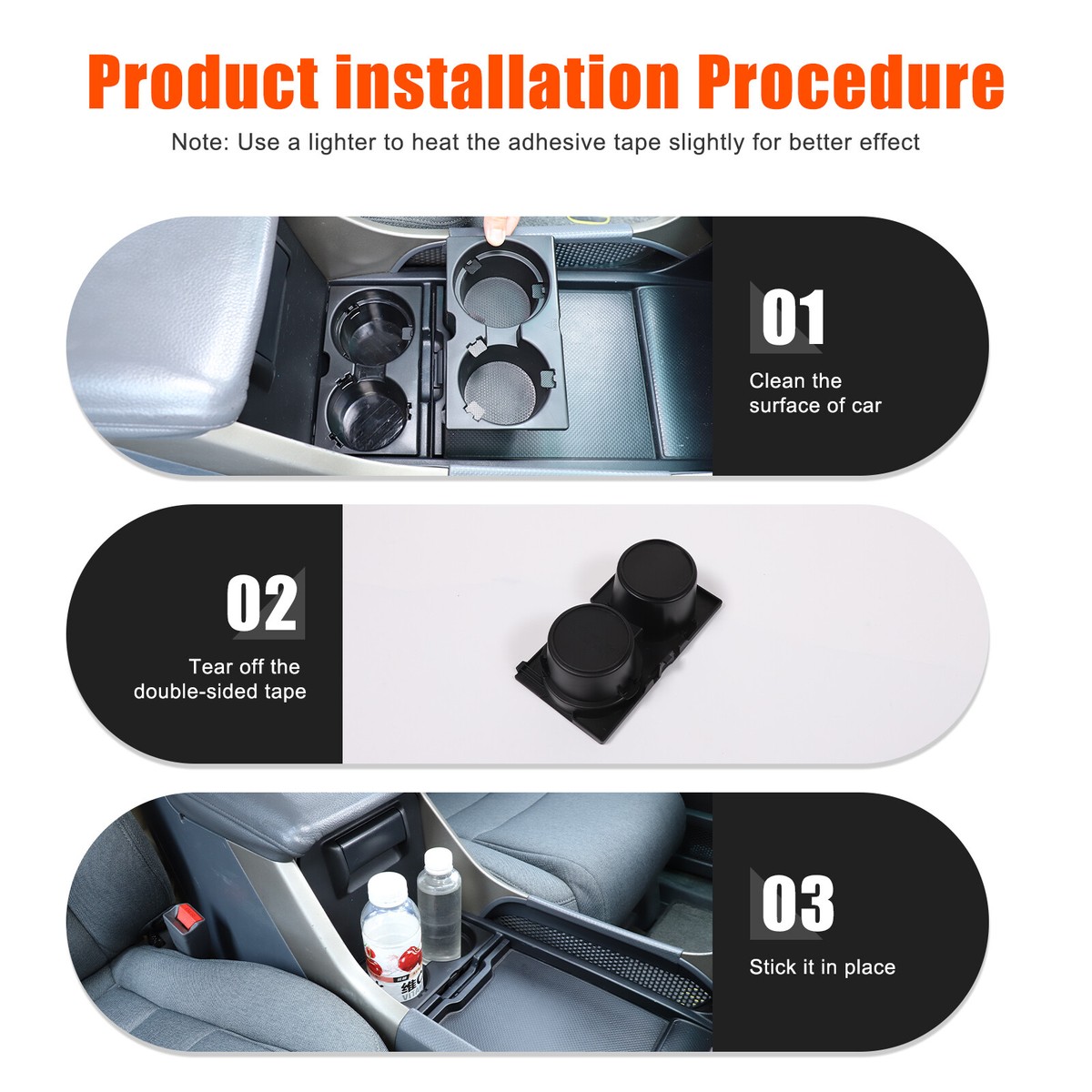 2-Pack Cup Holder Tab Foam Sheets – Fits 2009-2015 Honda Pilot – Black