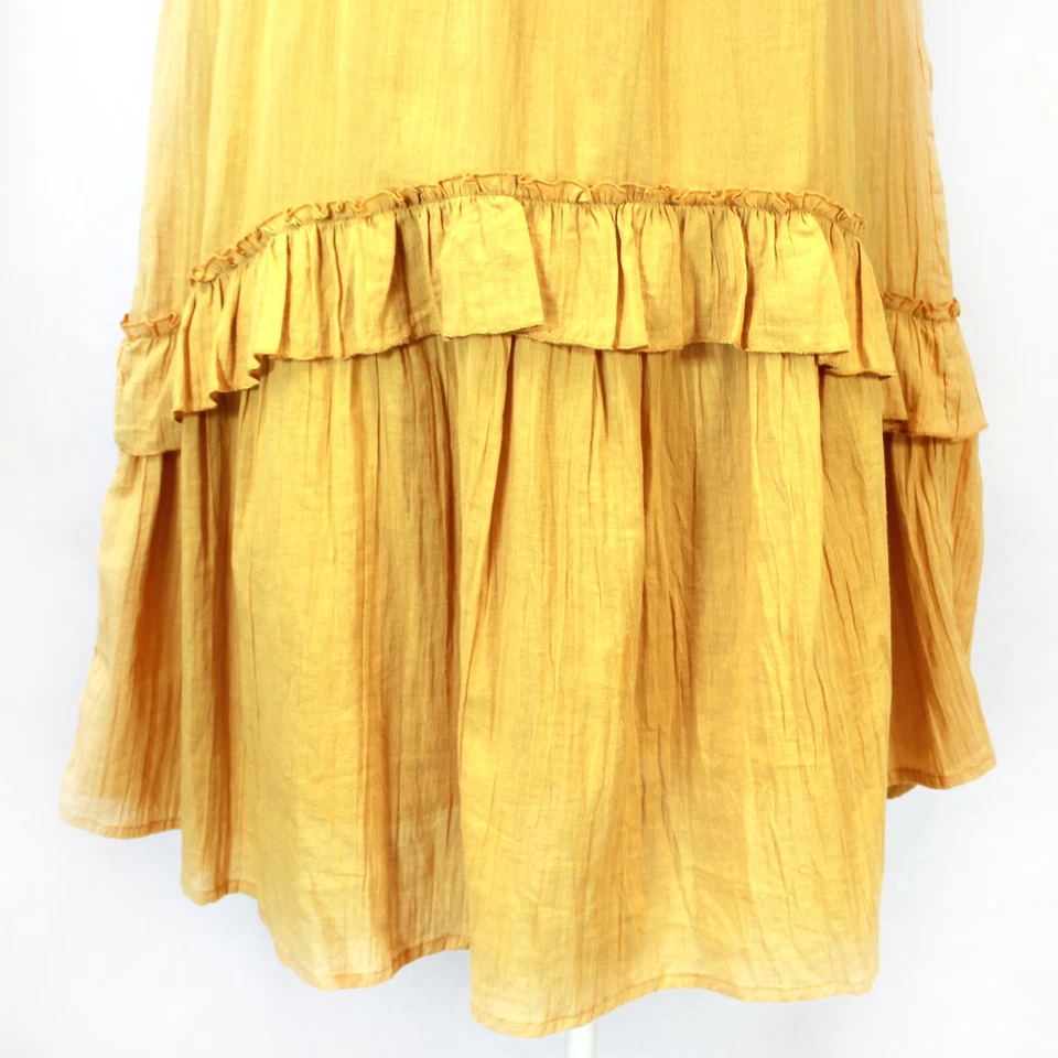 Новый бархат на Graham & Spencer богемное со сборками с подкладкой горчичное платье с карманами маленький - Изображение 4 из 4