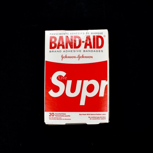 NWT Supreme NY x Band-Aid Red Box Logo Print Bandages 20 Count SS19 DS AUTHENTIC - 第 1/7 張圖片