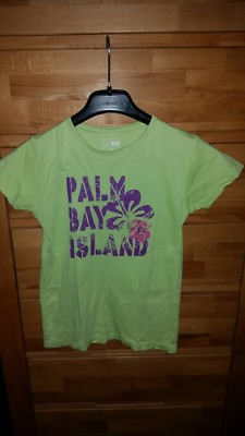 Kinder Mädchen T-Shirt von name it Gr.152 grün Palm Bay Island Blume super schön