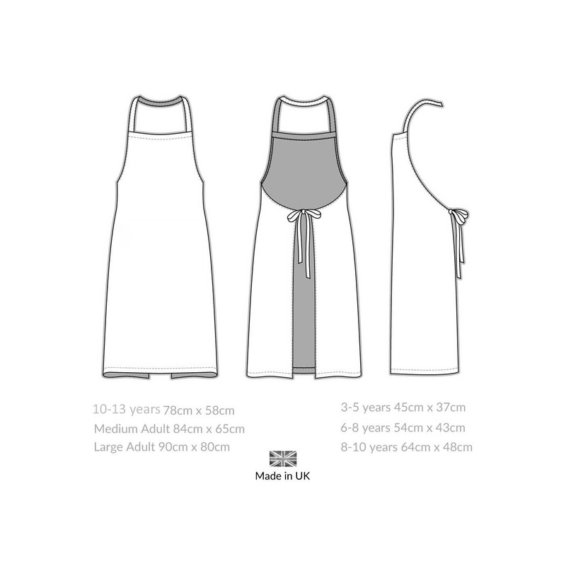 Sizes of Personalised Panda Apron