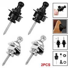 1Pair Guitar Strap Lock Locking Pegs Pin Strap Button for Ukulele Bass Acoustic