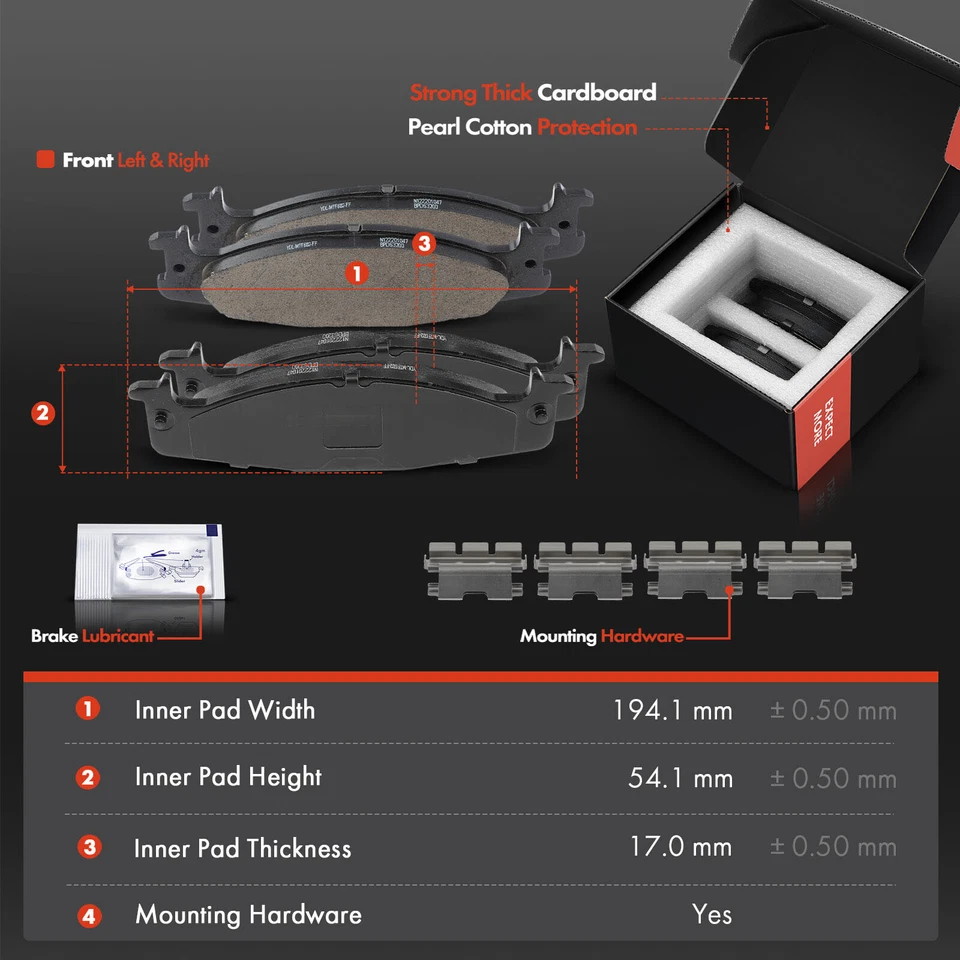 Rotores de freno delanteros perforados y pastillas de freno para Ford E-150 Econoline 1994-2001 F-150 Foto 3 de 4