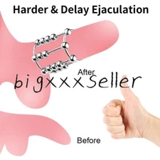 Full Beads Metal-Pene Stretcher-Rings-Enhancer Delay Ejaculation for Male-Couple