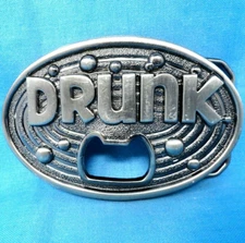 Drunk Bottle Opener Belt Buckle Novelty Tailgater Sports Vtg 2000s Kalan .MMR119