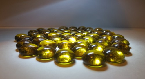 LOT of 50 AMBER GLASS *12-13mm DOME TILE CABOCHONS, HALF ROUND FLAT BACK, CRAFTS - Picture 21 of 23