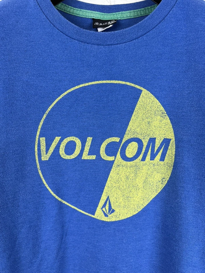 Volcom Shirt Men's Medium Blue Graphic Spellout Crew Neck Short Sleeve Pullover - Image 3 of 4