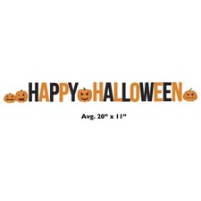 HAPPY HALLOWEEN Plastic Outdoor 20" Letter Set YARD SIGN Staked Standup Pumpkins