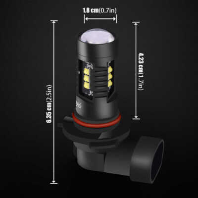 NATGIC 9005 HB3 Led-mistlampen, 55 W, zeer helder, Canbus, foutvrij, dagrijlicht, 3200 lm & 6500 K, xenon-wit, DC 9 V - 32 V, 2 jaar garantie (2 stuks
