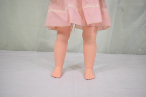Vintage Unmarked Baby Girl Doll 24" MCM Dress, Sleepy Eye Ratchet Arm - Picture 5 of 19