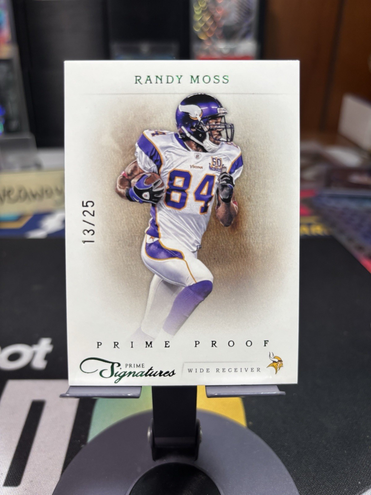 2012 Panini Prime Signatures Randy Moss Prime Proof /25 #140 HOF Vikings Rare
