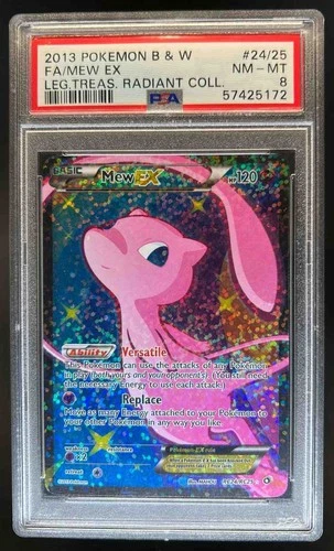 2013 Pokemon Black & White Legendary Treasures Mew Radiant #RC24/RC25 PSA 8