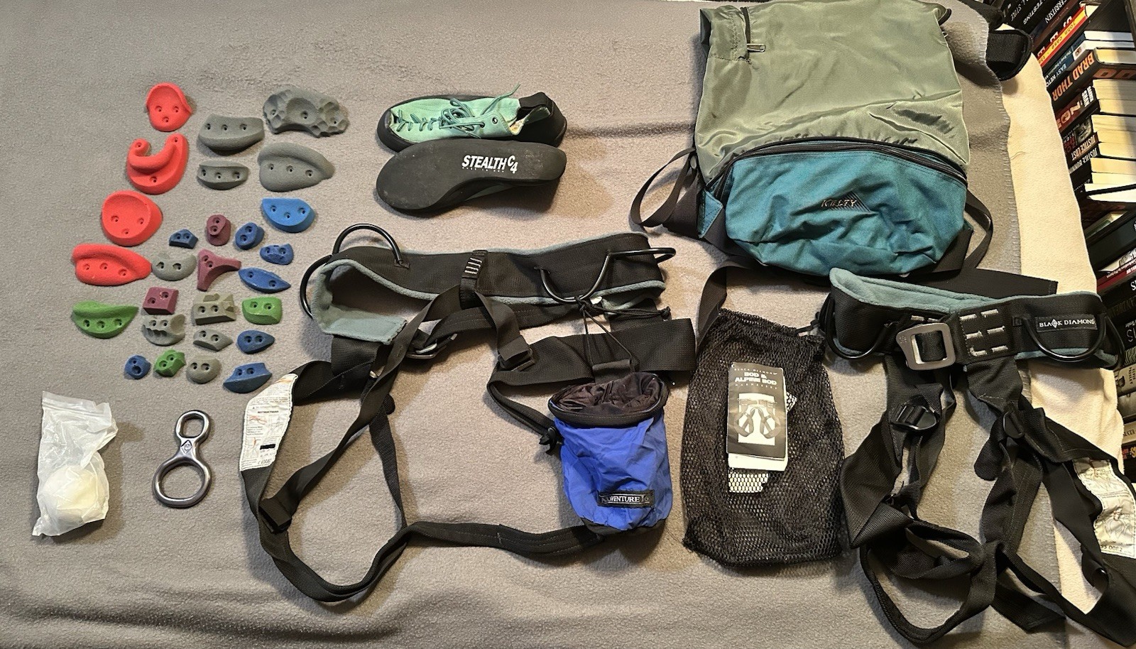 Climbing Gear Lot Kelty Black Diamond Harnesses Rock Climbing