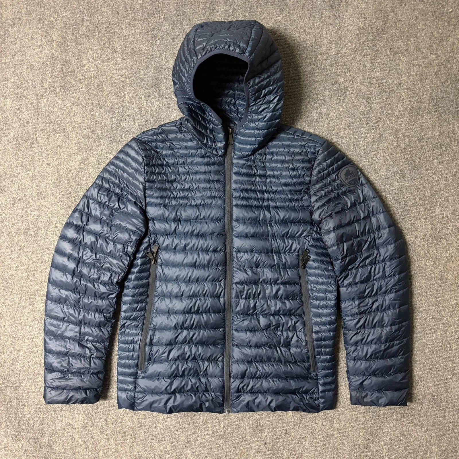 Pajar Walcott Puffer Jacket Lightweight Packable Hooded Navy Blue Men’s S