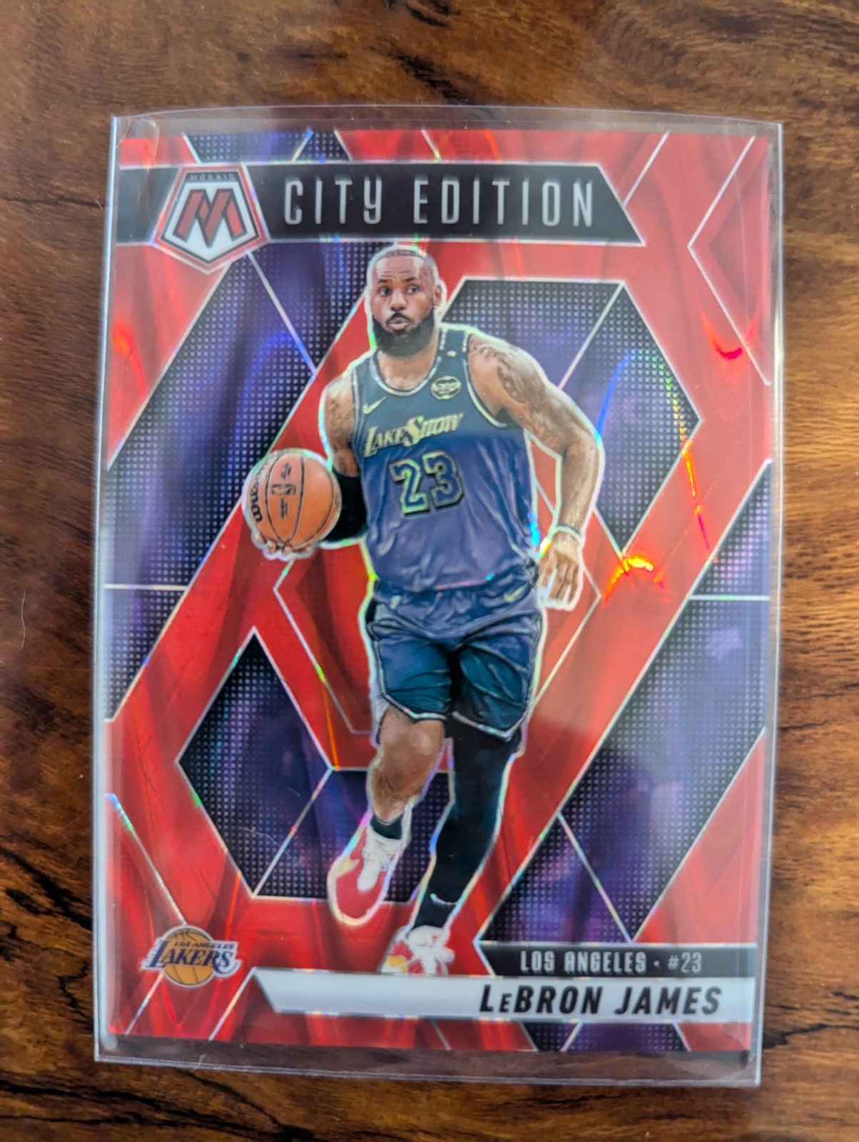 2024-25 Panini Mosaic LeBron James City Edition #286 Red Seismic #d /299 Lakers