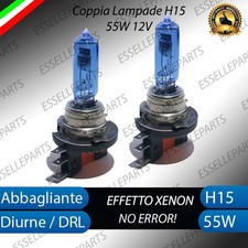 COPPIA LAMPADE H15 LUCI DIURNE DRL + ABBAGLIANTE EFFETTO XENON SKODA RAPID