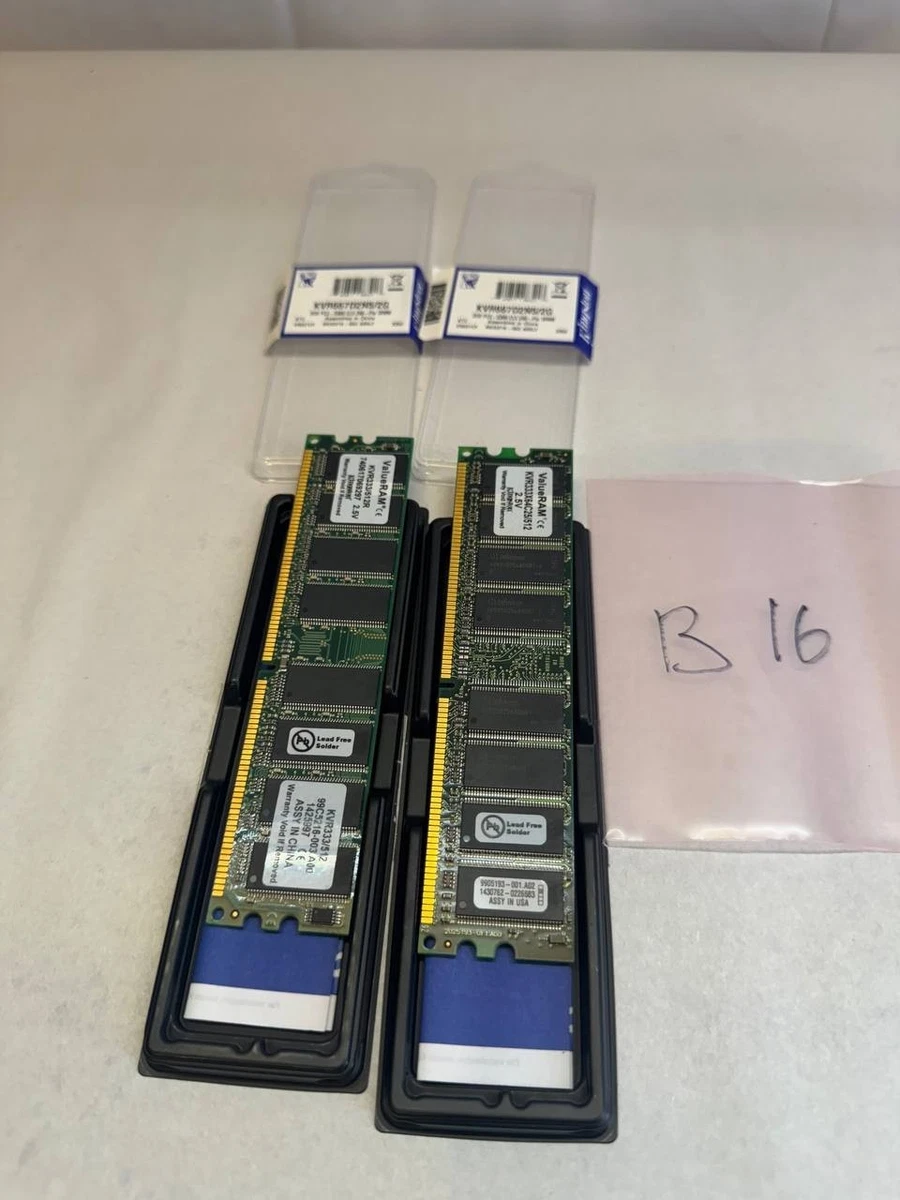 Kingston DDR1 SDRAM Computer 512 MB Capacity per Module Memory