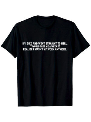 Funny Sarcastic Work Humor T-Shirt - If I Died and Went to Hell Statement Tee