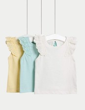 Marks & Spencer Baby Girls Cotton Sleeveless Top in Multi - M&S