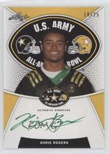 2014 Leaf US Army All-American Bowl Tour Green Ink 10/25 Korie Rogers Auto 0l2
